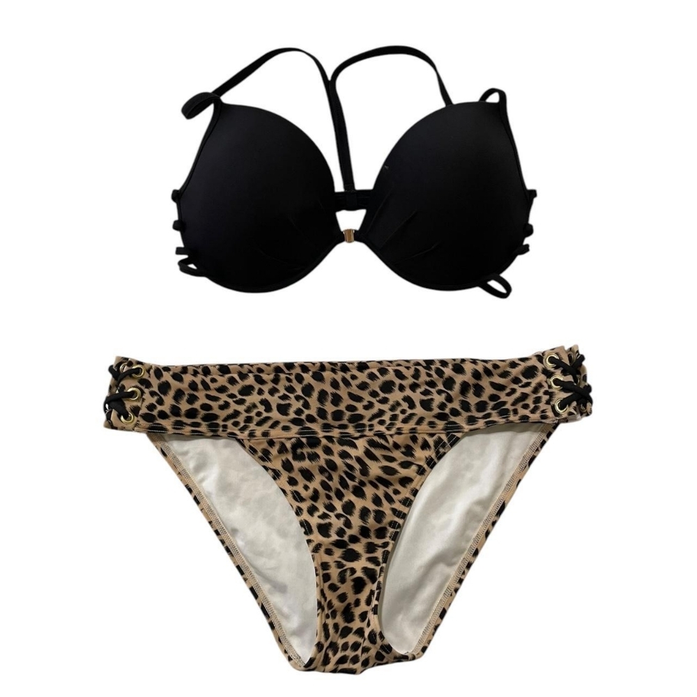 Victoria's Secret Women's Black and Tan Bikini Sets